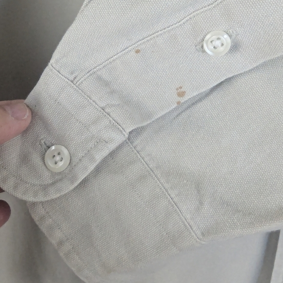 Abercrombie & Fitch 17L (Probably 2XLT) Tan Button Down Shirt Vintage - Picture 6 of 11